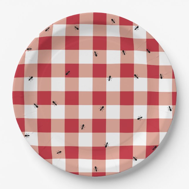 Ameisen an einem Picknick Pappteller (Vorderseite)