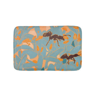 Ameisen mit blauen Blumen Australische Flora Badematte