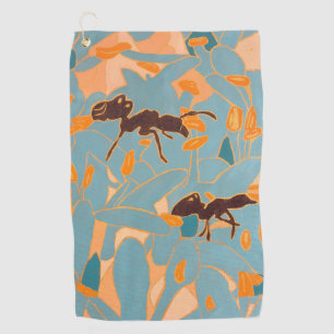 Ameisen mit blauen Blumen Australische Flora Golfhandtuch
