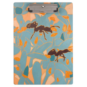 Ameisen mit blauen Blumen Australische Flora Klemmbrett