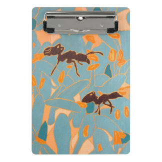 Ameisen mit blauen Blumen Australische Flora Mini Klemmbrett