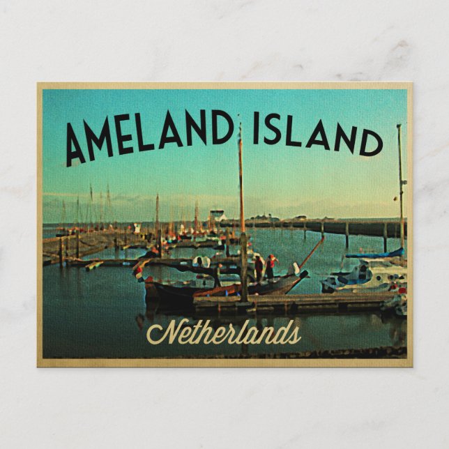 Ameland Island Niederlande Postkarte (Vorderseite)