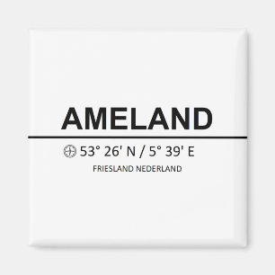 Ameland-Koordinaten - Ameland Coordinaten Magnet