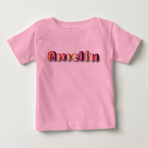Amelia baby girl name kawaii 3d letters t-shirt