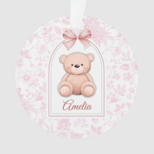 Amelia Benutzerdefiniertes rosa Teddy-Bär-Kinder Ornament