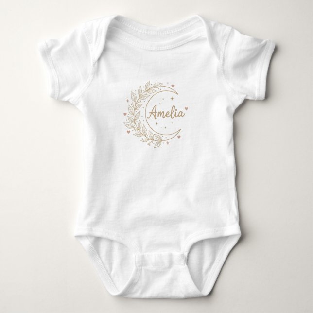 Amelia Custom Name Baby Bodysuit - Elegant Celesti Baby Strampler (Vorderseite)