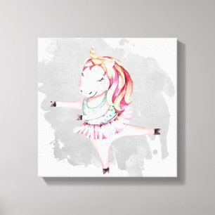Amelia die Ballerina Unicorn Wrapped Canvas Print Leinwanddruck