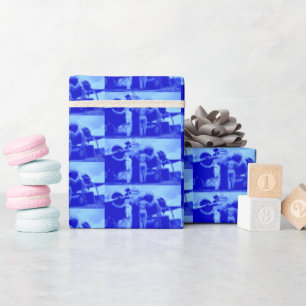 Amelia Earhart Digitale Kunst Blau Tönung   Geschenkpapier