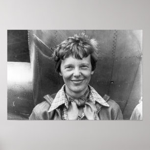 Amelia Earhart Fotograf und ihre Lockheed Electra Poster