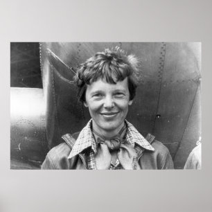 Amelia Earhart Fotografie und ihre Lockheed Electr Poster