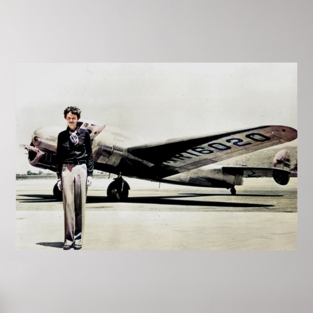 Amelia Earhart Lockheed Electra C 1937 Colorized Poster (Vorne)