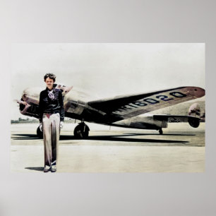 Amelia Earhart Lockheed Electra C 1937 koloriert Poster