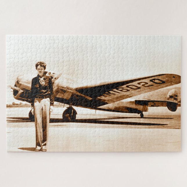 Amelia Earhart Lockheed Electra Circa 1937 Sepia (Horizontal)