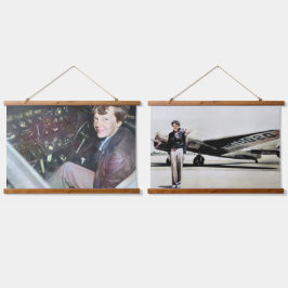 Amelia Earhart mit ihrer Lockheed Electra 1937 Wandteppich Mit Holzrahmen