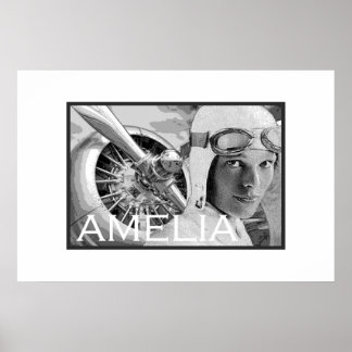 Amelia Earhart und ihr Electra Propeller Poster