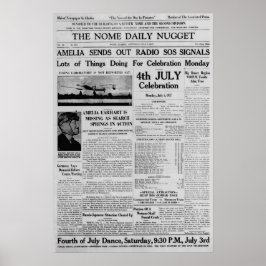 Amelia Earhart verschickt Radio Sos 3. Juli 1937 Poster