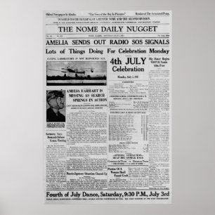 Amelia Earhart verschickt Radio Sos 3. Juli 1937 Poster