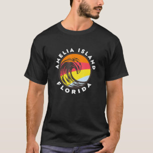 Amelia Insel Florida Urlaub Souvenir Ozeanwelle T-Shirt