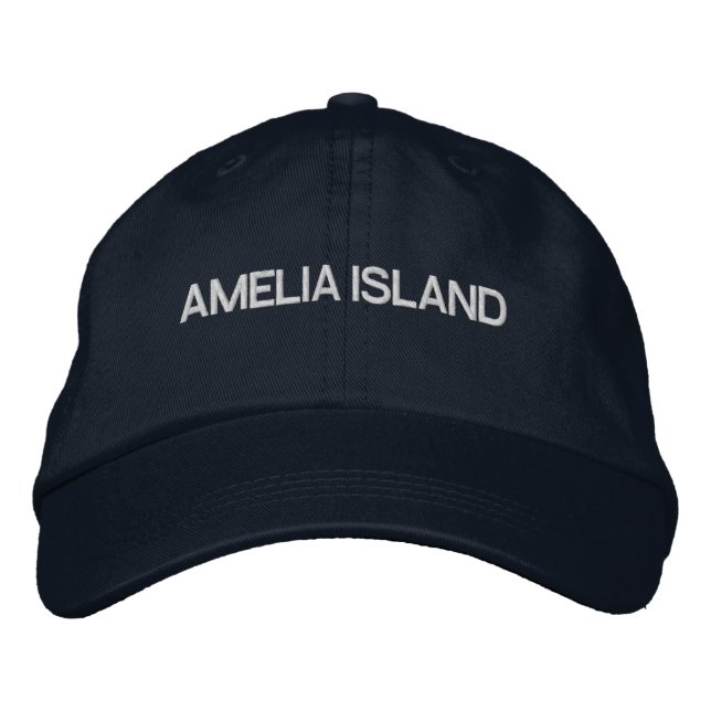 Amelia Island Embroidered Florida Baseball Hat Bestickte Baseballkappe (Vorderseite)