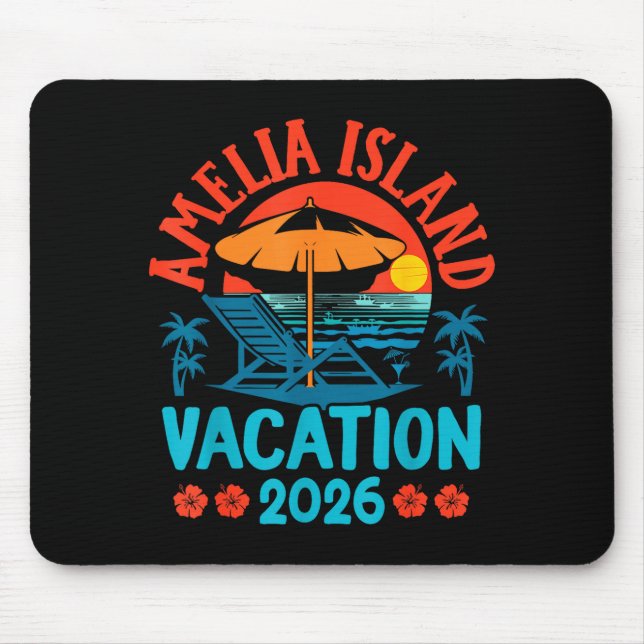 Amelia Island Florida 2026 Vacation Beach Summer V Mousepad (Vorne)