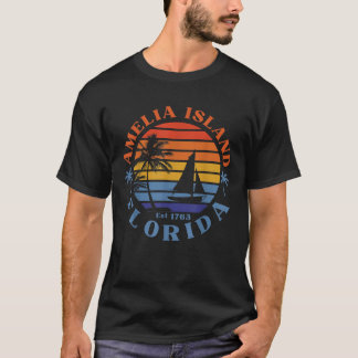 Amelia Island Florida Beach Sailboat Summer Vacati T-Shirt