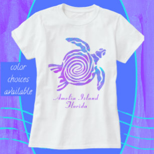Amelia Island Florida Farbenfrohe Meeresschildkröt T-Shirt