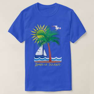 Amelia Island Florida Palm Sailboat und Sunshine T-Shirt