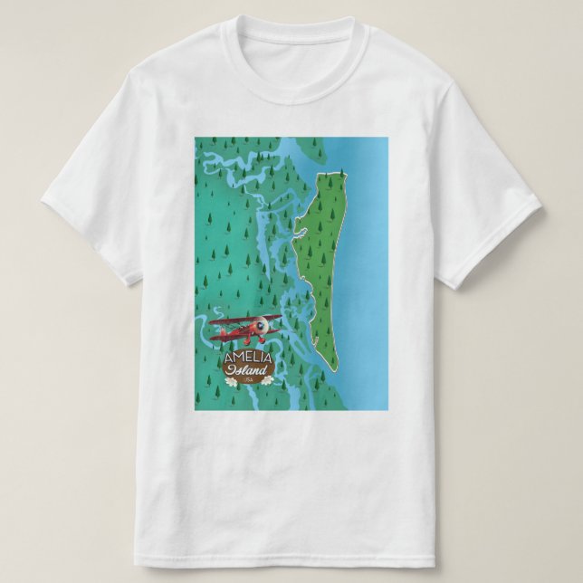 Amelia Island Florida Reiseplan. T-Shirt (Design vorne)