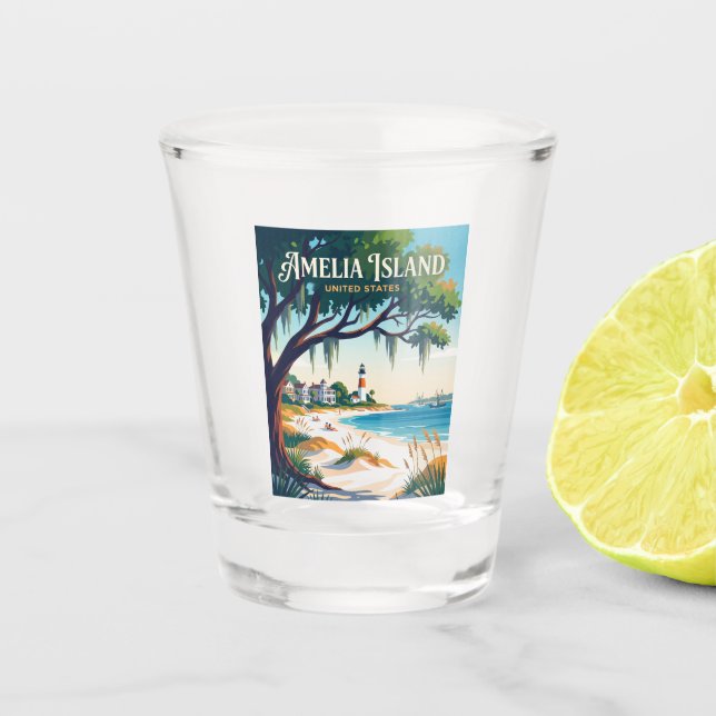 Amelia Island Florida Schnapsglas (Vorderseite)
