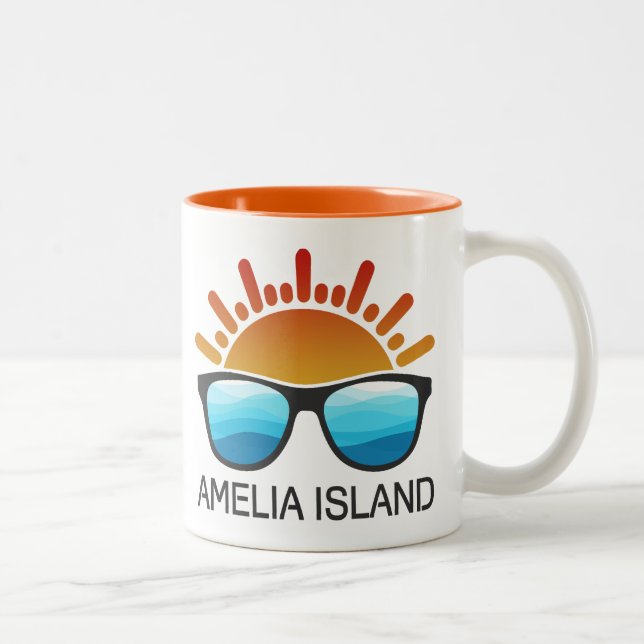 Amelia Island Florida Sonnenbrille Zweifarbige Tasse (Rechts)