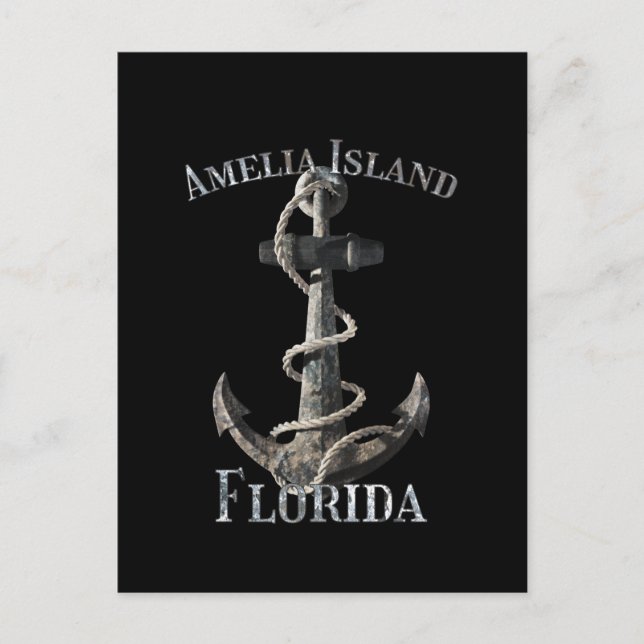 Amelia Island Florida Vacation Nautical Anchor Sai Postkarte (Vorderseite)