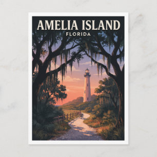 Amelia Island Leuchtturm Fernandina Beach Florida Postkarte