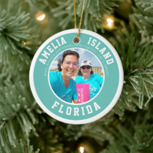 Amelia Island Vacances Noël Ornement en céramique