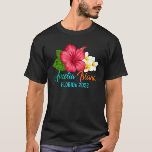Amelia Island Vacation Florida Tropischer Hibiskus T-Shirt