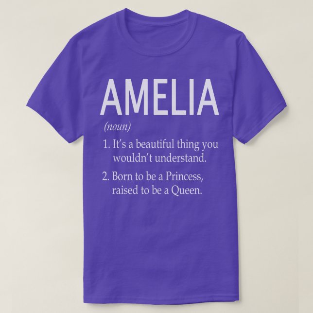 Amelia Name Gift T-Shirt (Design vorne)