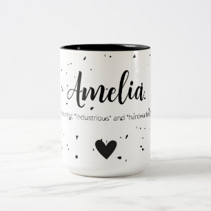 Amelia Name Reveal Bedeutung Minimal Moderne Tasse