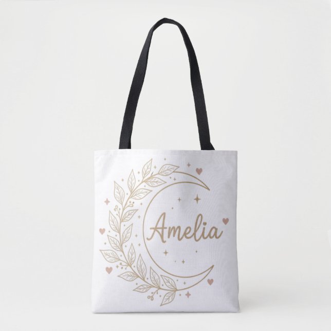 Amelia Personalized Tote Bag - Elegant Celestial  (Devant)
