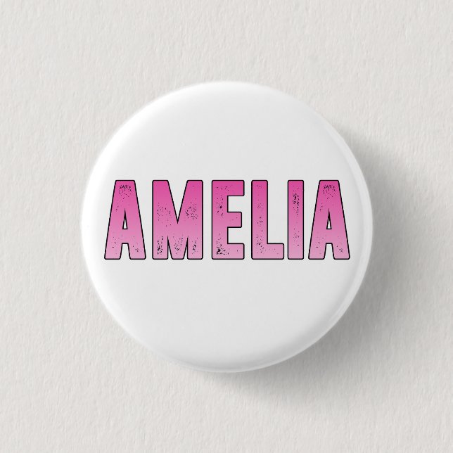 Amelia rosa Name T - Shirts Button (Vorderseite)