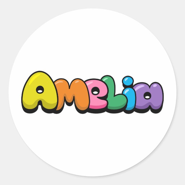 Amelia Runder Aufkleber (Vorderseite)