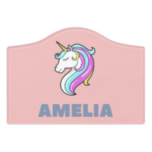 Amelia Unicorn Door Sign