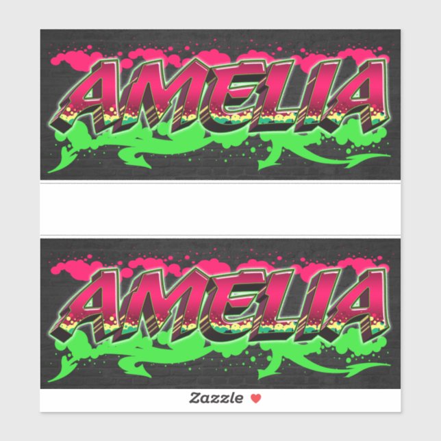 Amelia Vorname Name Graffiti Aufkleber Sticker (Blatt)