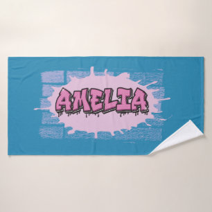 AMELIA Votre nom Filles Hip hop de graffiti rose
