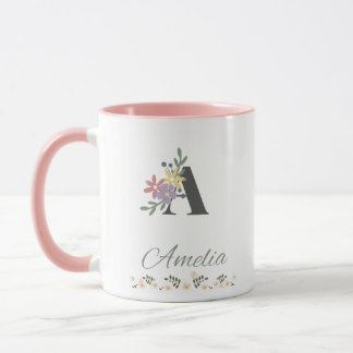 Amelia's Elegant Rose Floral Coffee Mug