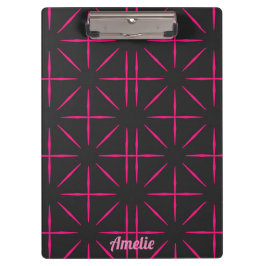 AMELIE ~ Schwarz-Rosa-Design Klemmbrett