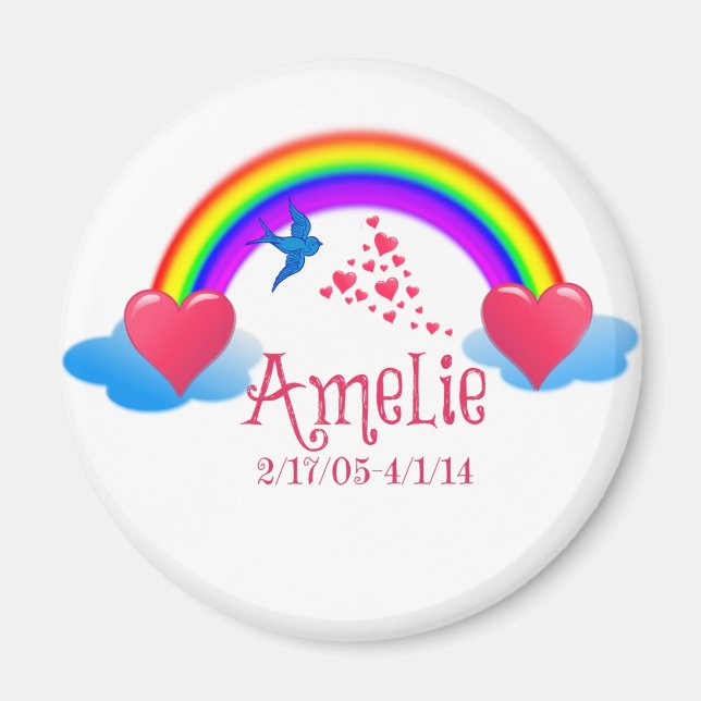 Amelie über dem Regenbogenmagnet Magnet (Vorne)