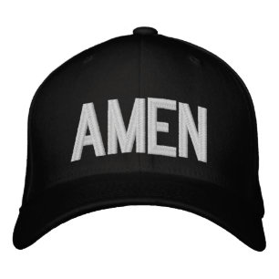AMEN Einfacher Fettdrucktext Christlicher Glaube 3 Bestickte Baseballkappe