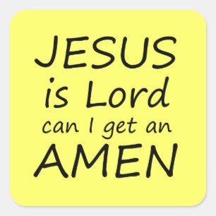 Amen Jesus-Aufkleber Quadratischer Aufkleber