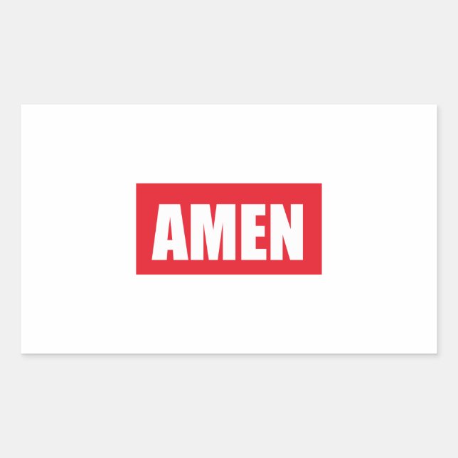 Amen Rechteckiger Aufkleber (Vorderseite)