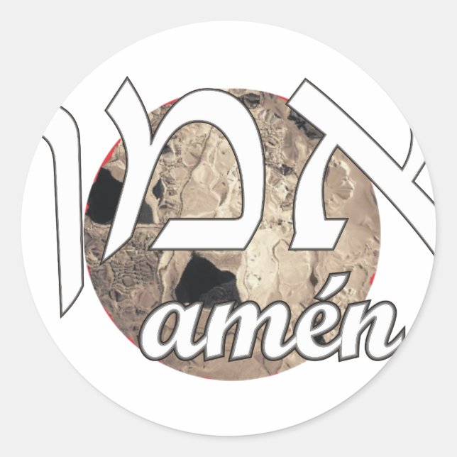 Amen Runder Aufkleber (Vorderseite)