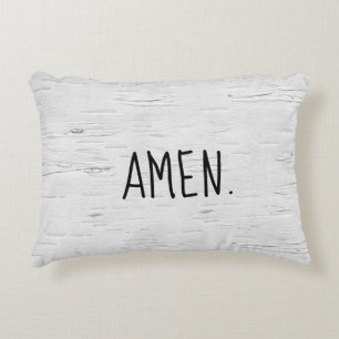 AMEN Text auf Birch Tree Akzent Pillow Dekokissen